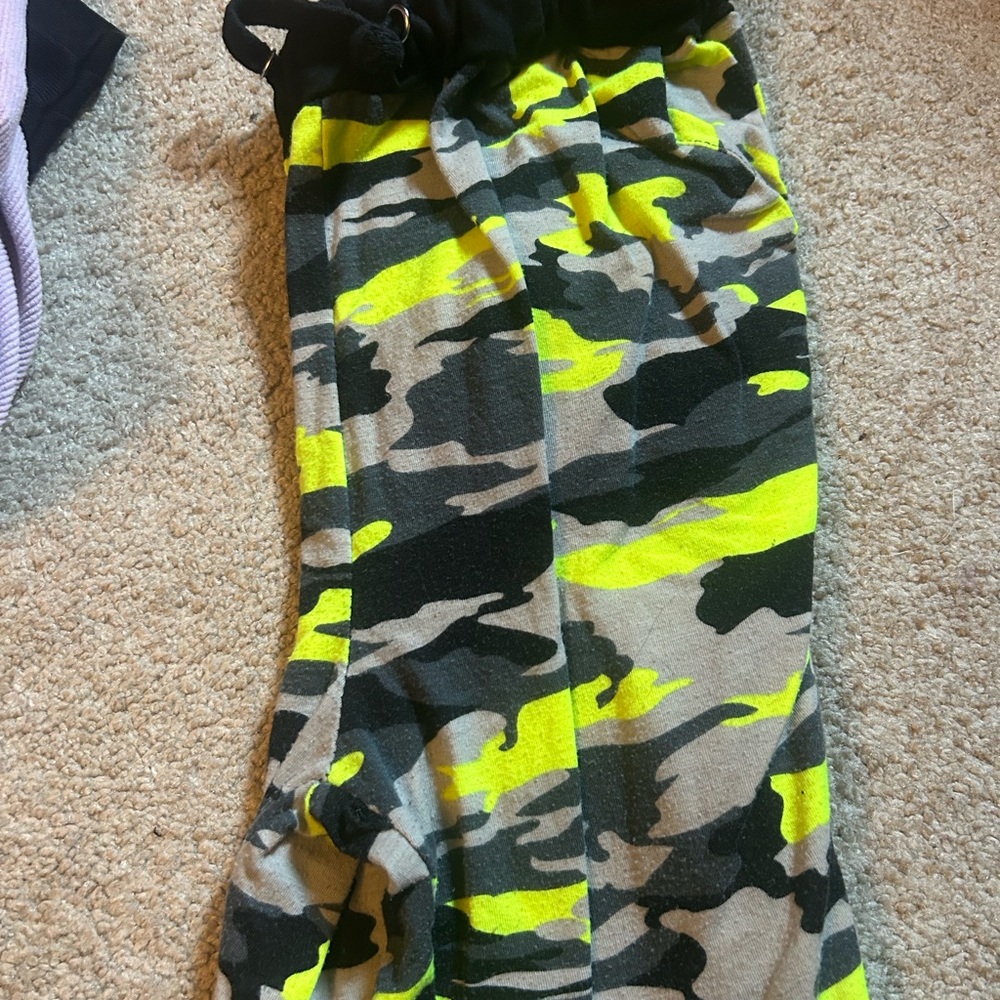 Camouflage Joggers with Neon Accents